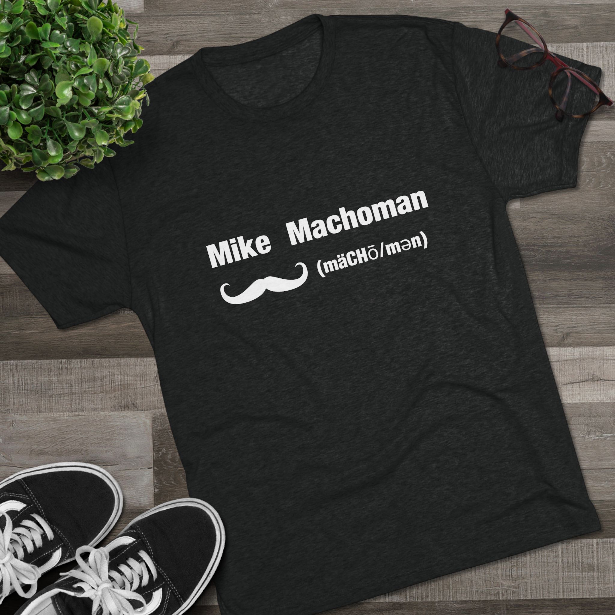Mike Machoman - Men's Tri-Blend Crew Tee - Image 3